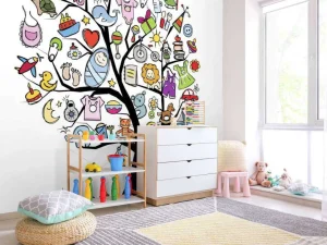 Discount Babyspullen boom fotobehang Babykamer