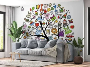 Discount Babyspullen boom fotobehang Babykamer