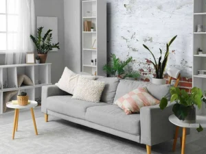 Clearance Bakstenen muur met beton fotobehang Gang