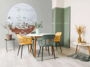Clearance Bakstenen muur met beton fotobehang Gang