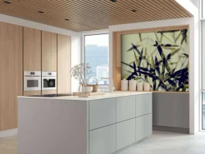 Online Bamboe bladeren in de zon fotobehang Woonkamer | Bloemen