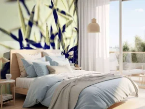 Online Bamboe bladeren in de zon fotobehang Woonkamer | Bloemen