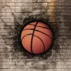 Sale Basketbal in een stenen muur fotobehang Kinderkamer | Sport