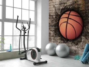 Sale Basketbal in een stenen muur fotobehang Kinderkamer | Sport