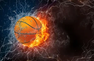 Online Basketbal met veel kracht fotobehang Kinderkamer | Sport
