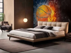 Online Basketbal met veel kracht fotobehang Kinderkamer | Sport
