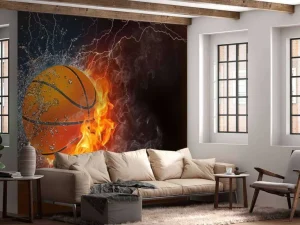 Online Basketbal met veel kracht fotobehang Kinderkamer | Sport