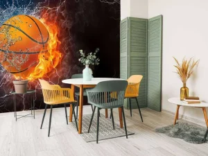 Online Basketbal met veel kracht fotobehang Kinderkamer | Sport