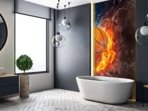 Online Basketbal met veel kracht fotobehang Kinderkamer | Sport
