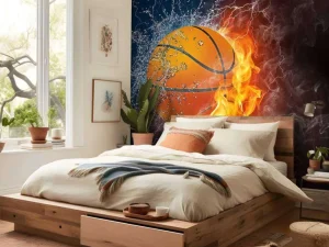 Online Basketbal met veel kracht fotobehang Kinderkamer | Sport