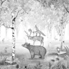 Hot Bear King - Black and white Kinderkamer | Dieren
