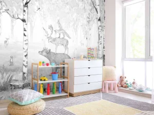 Hot Bear King - Black and white Kinderkamer | Dieren