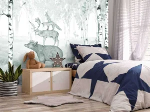 New Bear King - Blue Kinderkamer | Dieren