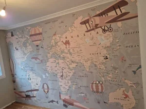 Discount Beige wereldkaart Kinderkamer | Dieren
