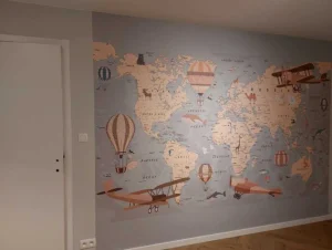 Discount Beige wereldkaart Kinderkamer | Dieren