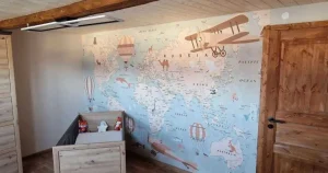 Discount Beige wereldkaart Kinderkamer | Dieren