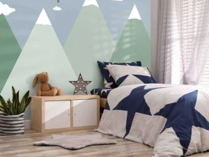 Fashion Berglandschap met luchtballonnen Kinderkamer