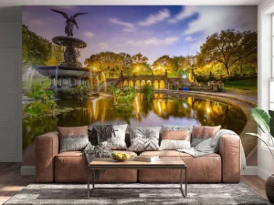 Best Bethesda Terrace en Fountain in Central Park fotobehang Architectuur