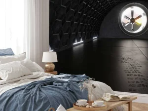 Online Betonnen garage met een ventilatiesysteem fotobehang Transport | Architectuur