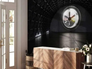 Online Betonnen garage met een ventilatiesysteem fotobehang Transport | Architectuur