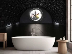 Online Betonnen garage met een ventilatiesysteem fotobehang Transport | Architectuur