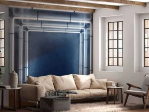 Outlet Betonnen neon verlichte garage fotobehang Computerkamer | 3d