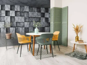 Sale Betonnen ruimte met kubussen tegen de muur fotobehang 3d