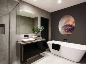 Fashion Bewerkte foto van een boom bij zonsondergang fotobehang Bloemen