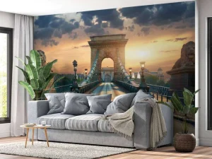 Hot Bijzondere brug in Boedapest fotobehang Architectuur