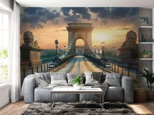 Hot Bijzondere brug in Boedapest fotobehang Architectuur