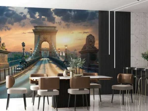 Hot Bijzondere brug in Boedapest fotobehang Architectuur