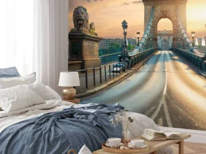 Hot Bijzondere brug in Boedapest fotobehang Architectuur