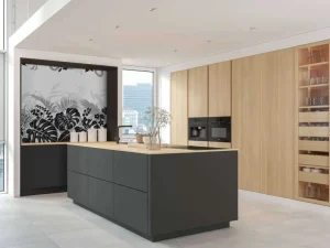 Best Bladeren silhouet in zwart-wit fotobehang Gang | Bloemen