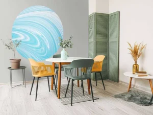 Online Blauw verfmengsel fotobehang Oppervlakten