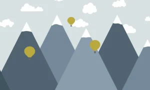 Sale Blauwe bergen met luchtballonnen Kinderkamer