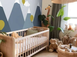 Sale Blauwe bergen met luchtballonnen Kinderkamer