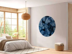 Hot Blauwe exotische bladeren fotobehang Woonkamer | Bloemen