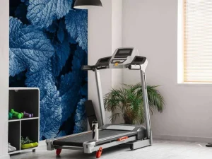 Hot Blauwe exotische bladeren fotobehang Woonkamer | Bloemen