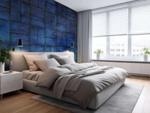 Sale Blauwe gevlochten textuur fotobehang Tienerkamer | Oppervlakten