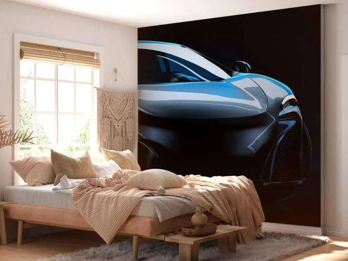 blauwe_sportwagen_design__1.webp Best Blauwe sportwagen design fotobehang Kinderkamer | Transport