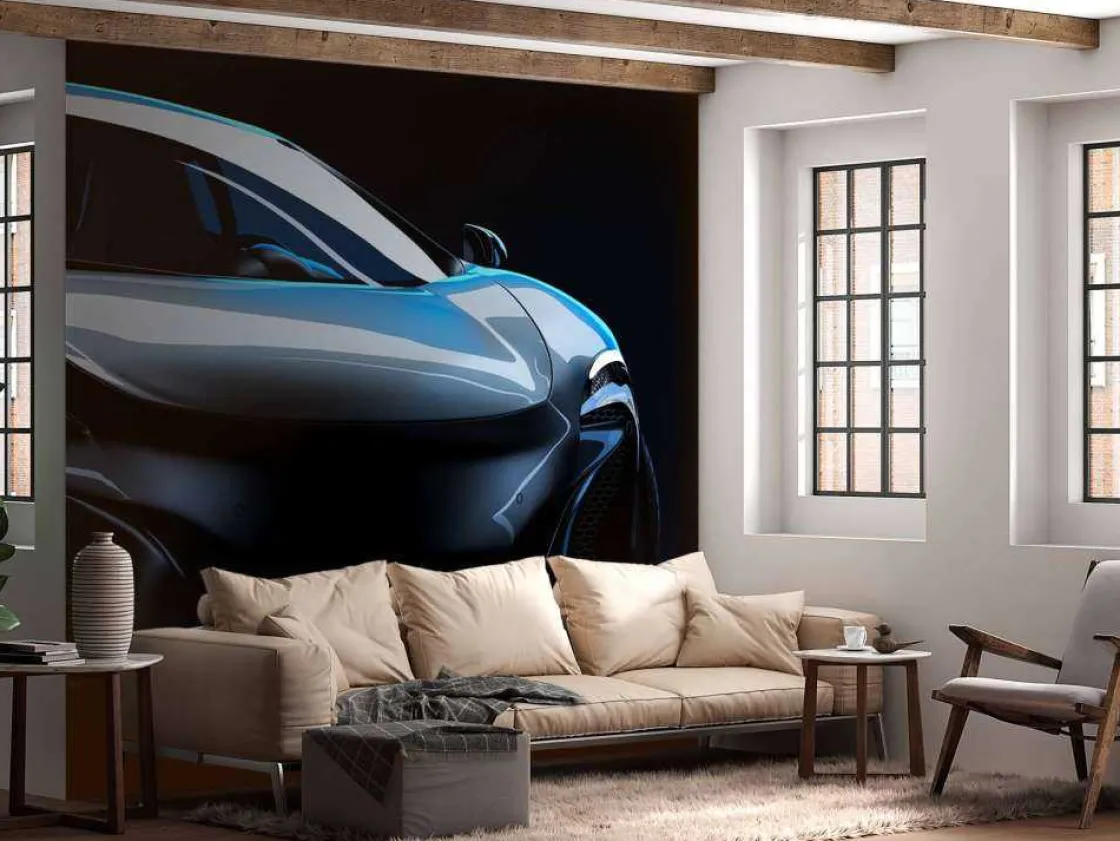 blauwe_sportwagen_design__10.webp Best Blauwe sportwagen design fotobehang Kinderkamer | Transport