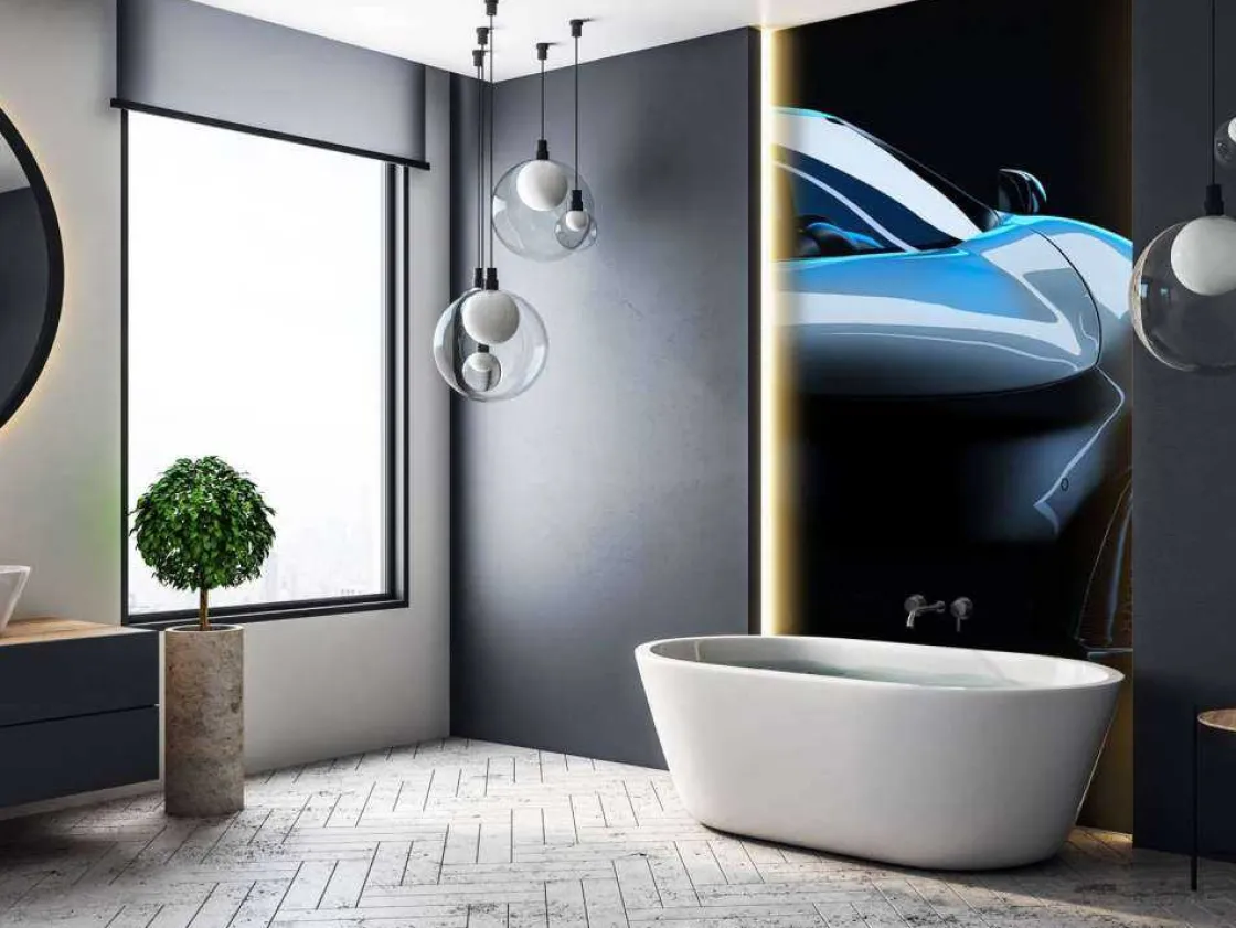 blauwe_sportwagen_design__6.webp Best Blauwe sportwagen design fotobehang Kinderkamer | Transport