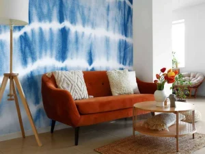 Fashion Blauwe vegen fotobehang Slaapkamer | Kunst & Design