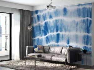 Fashion Blauwe vegen fotobehang Slaapkamer | Kunst & Design