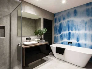 Fashion Blauwe vegen fotobehang Slaapkamer | Kunst & Design