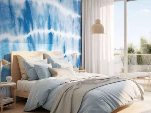 Fashion Blauwe vegen fotobehang Slaapkamer | Kunst & Design