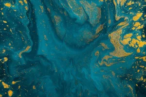 New Blauwe verf met gouden glitter poeder fotobehang Kunst & Design