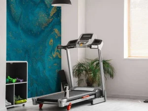 New Blauwe verf met gouden glitter poeder fotobehang Kunst & Design