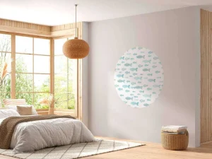 Best Blauwe visjes print fotobehang Babykamer