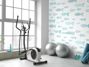 Best Blauwe visjes print fotobehang Babykamer